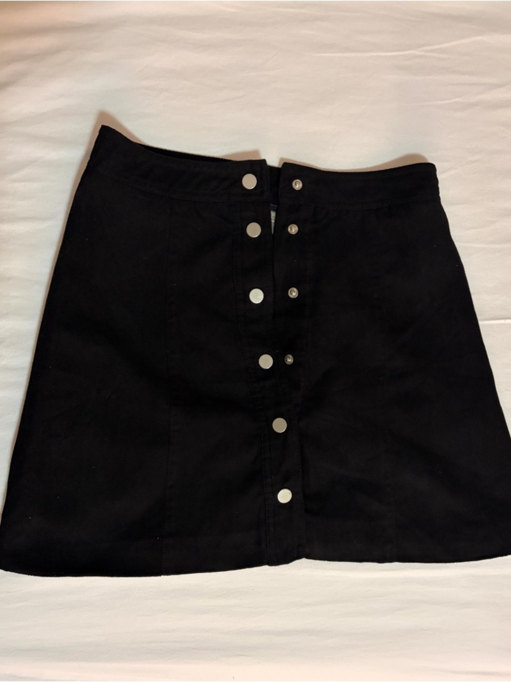 H&M Black Button-Front A-Line Skirt
